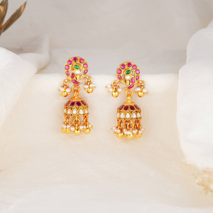 Floral Swings Kundan Jhumkas