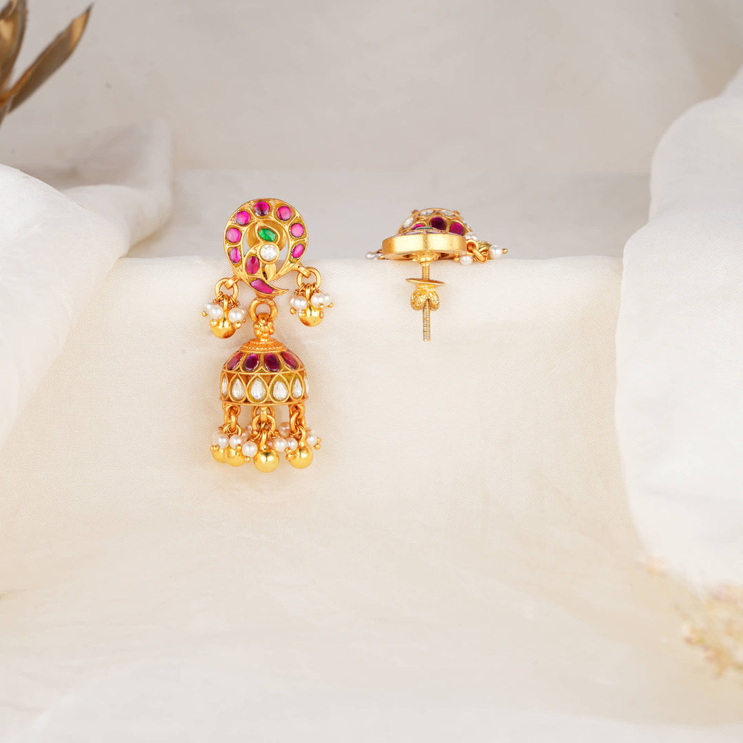 Floral Swings Kundan Jhumkas