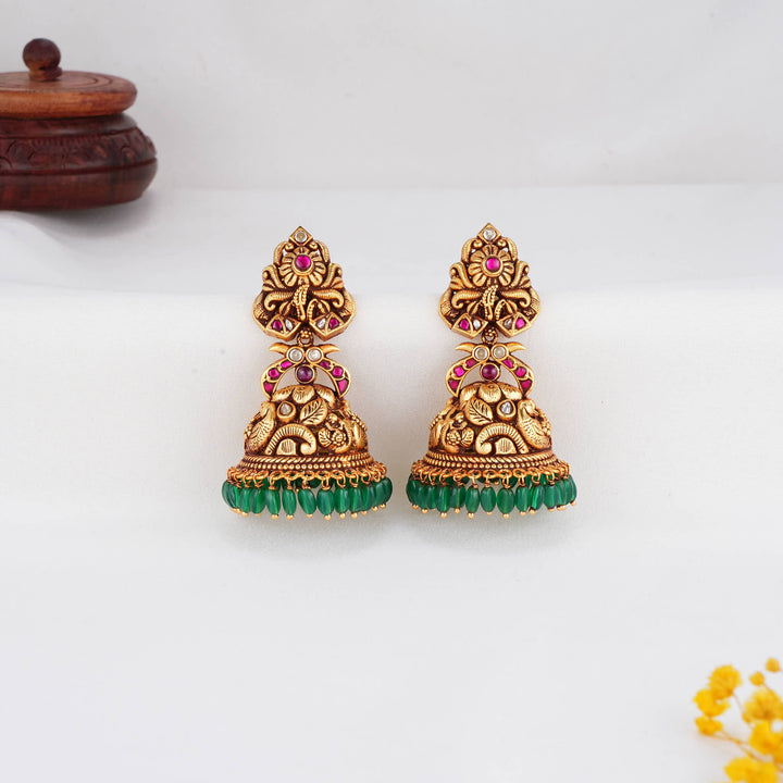Lush Green 3D Spl Jhumkas