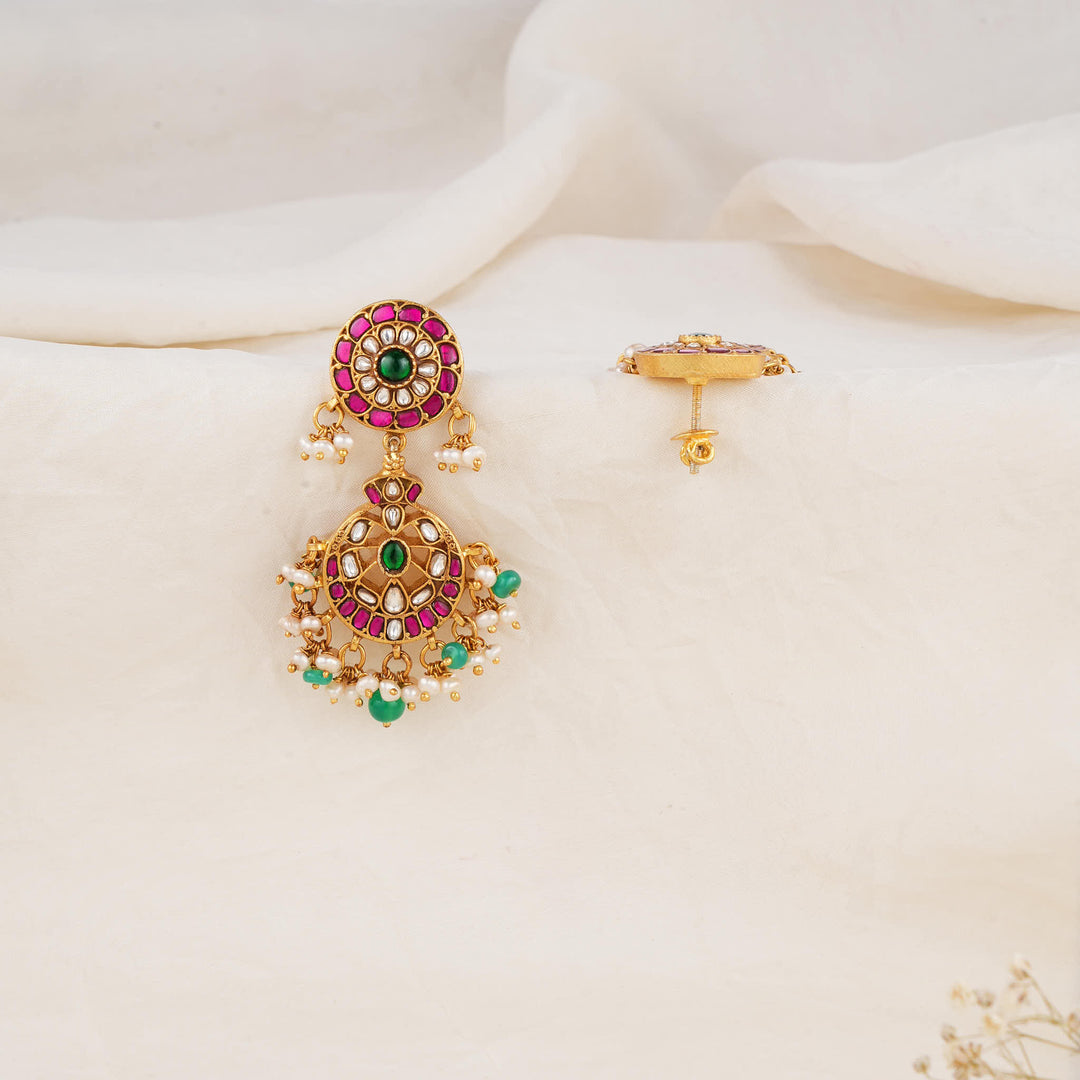 Majestic Flow Kundan Long Earrings