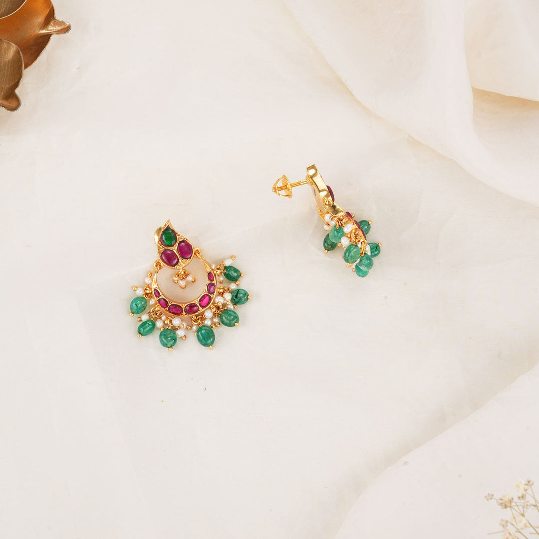 Vibrant and Rich Kundan Earrings