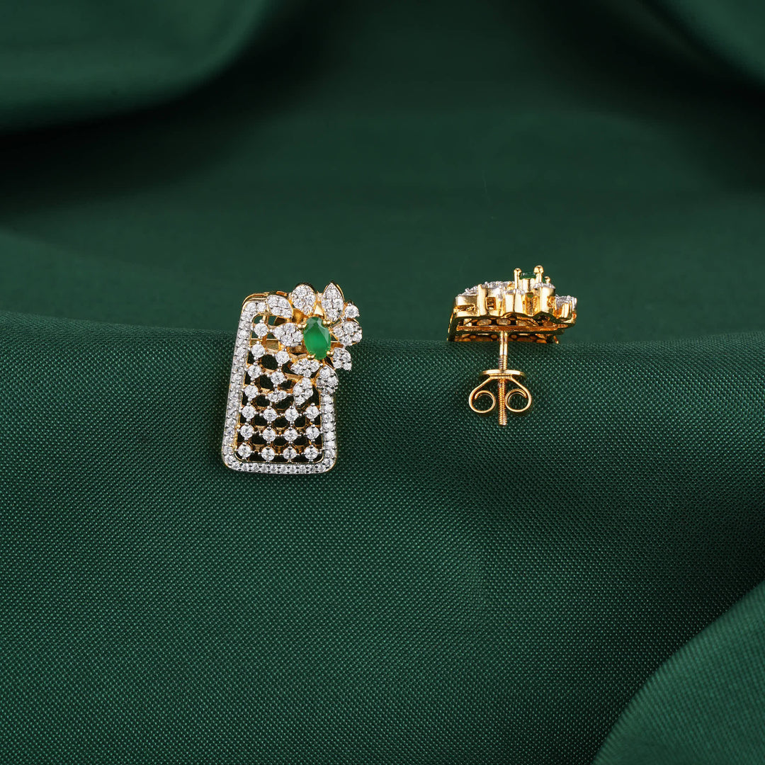 Vintage Diamond Design Studs