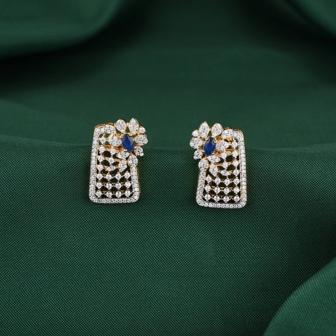 Unique Diamond Design Studs