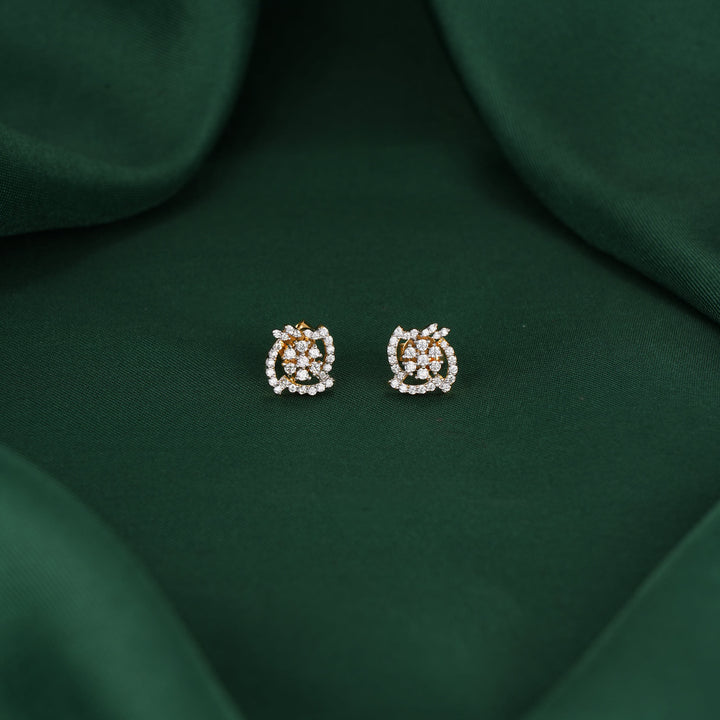 Cute Little Diamond Design Studs