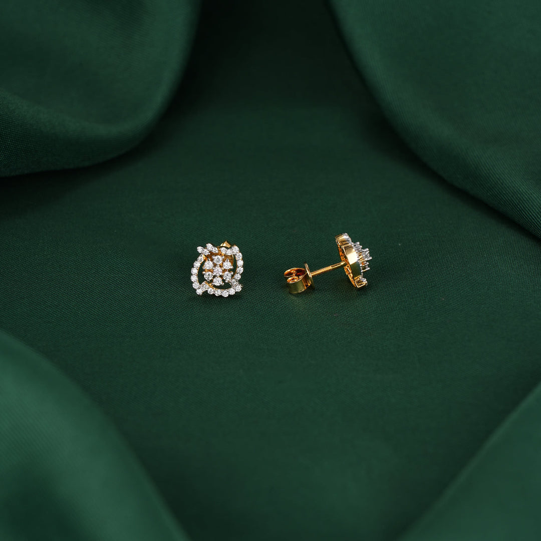 Cute Little Diamond Design Studs
