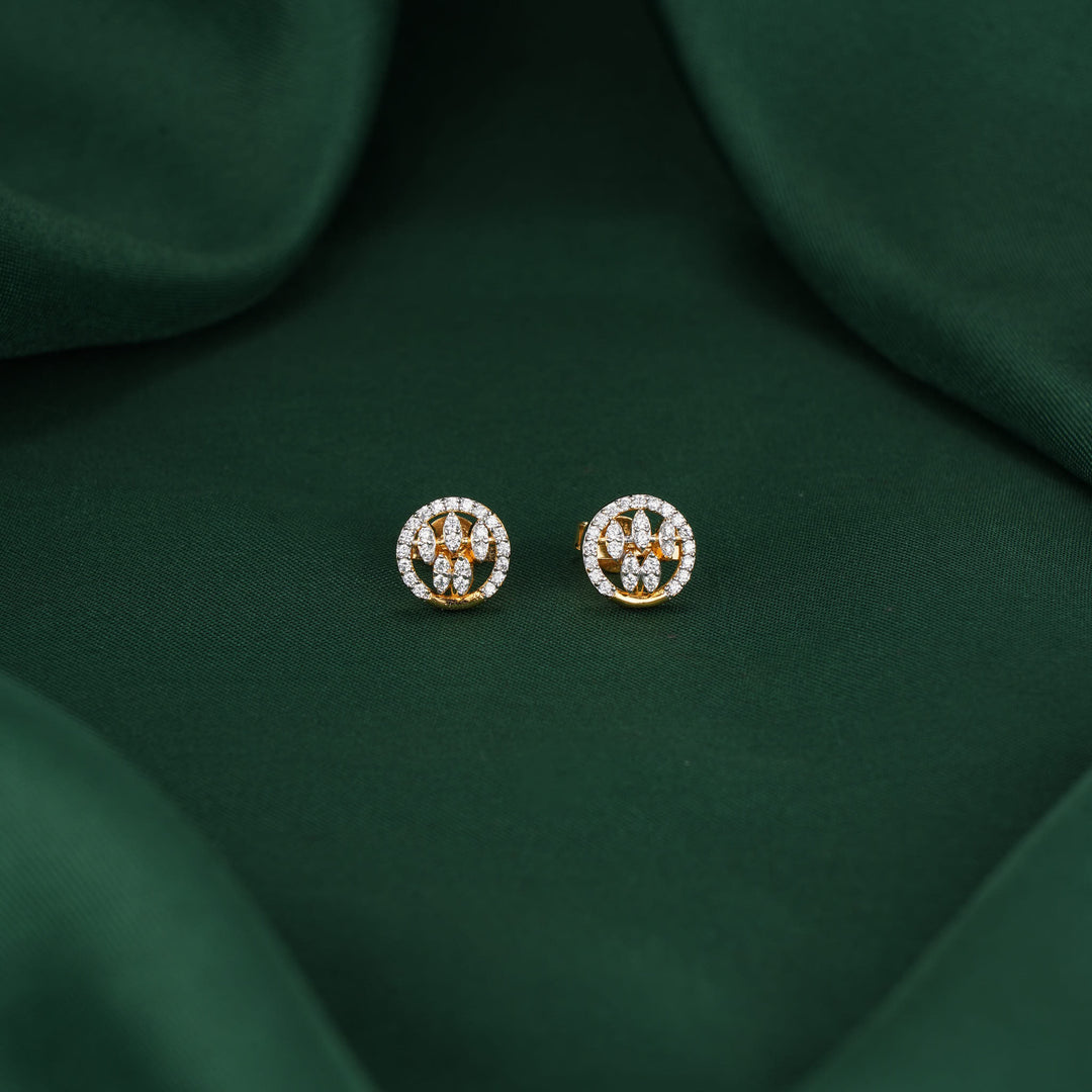 Lovely Diamond Design Studs