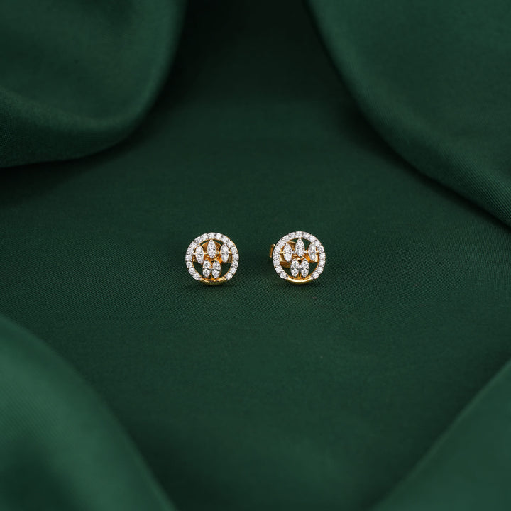 Lovely Diamond Design Studs