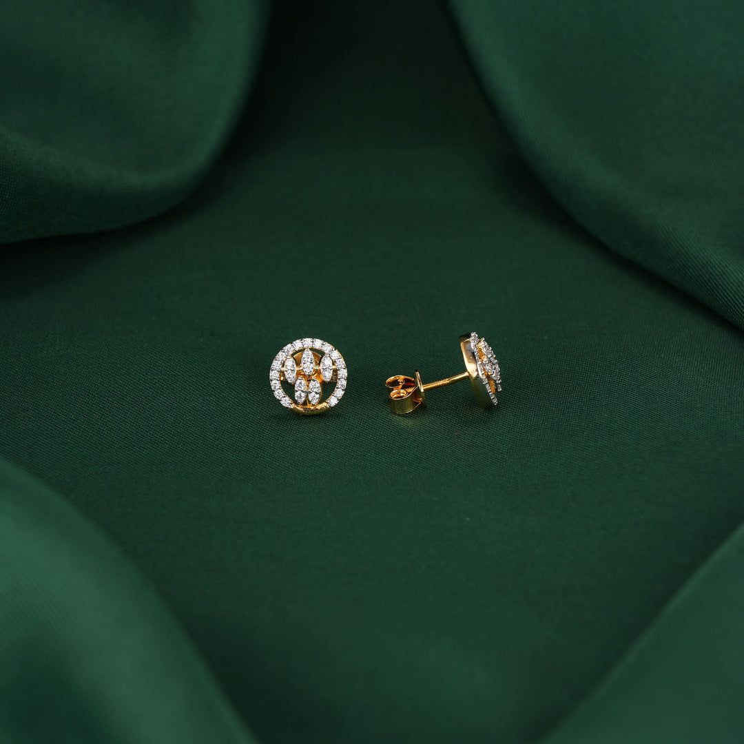 Lovely Diamond Design Studs