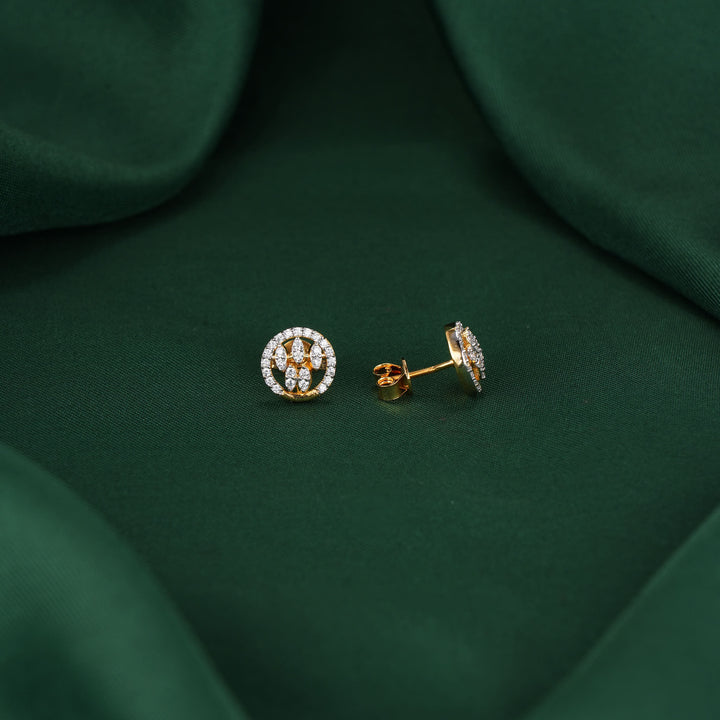 Lovely Diamond Design Studs
