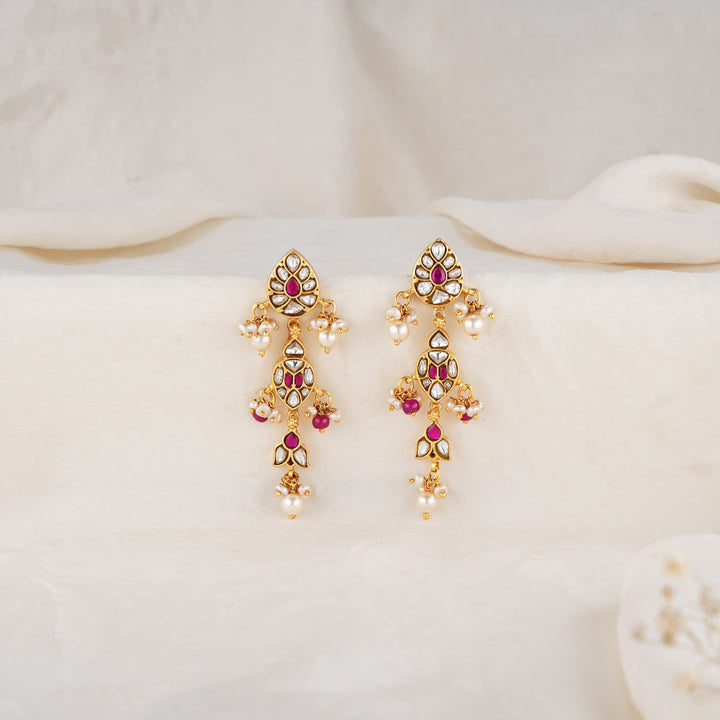 Versatile Flow Kundan Long Earrings
