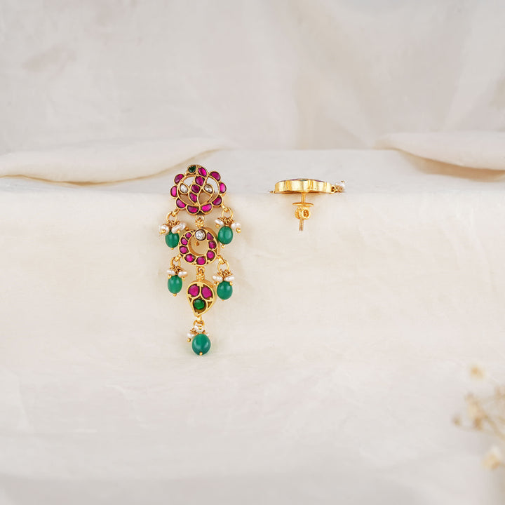 Vedhikaa  Kundan Long Earrings