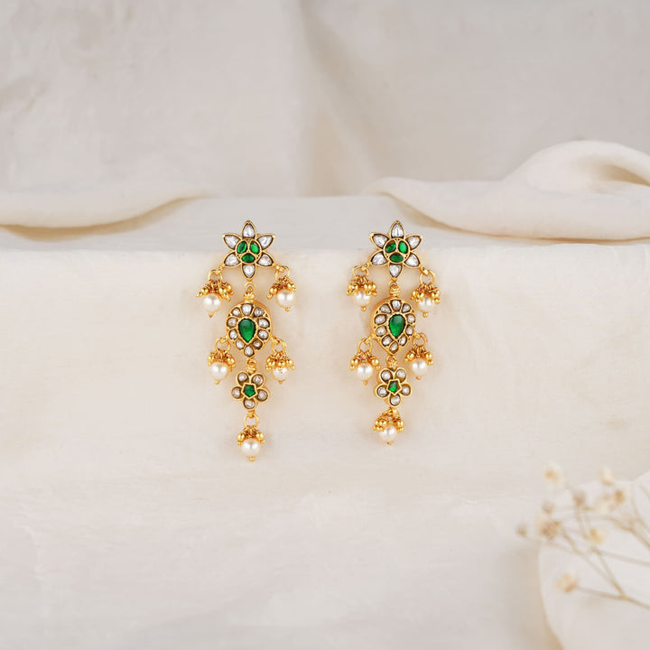 Raveenashri Kundan Long Earrings