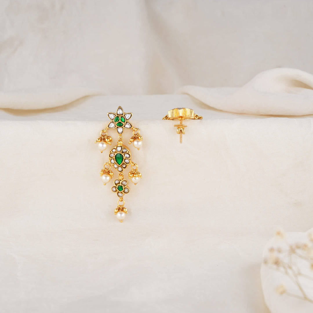 Raveenashri Kundan Long Earrings