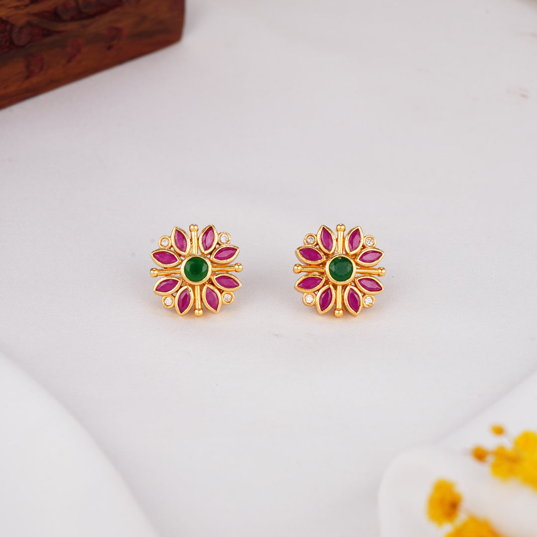 Delight Floral Stone Studs