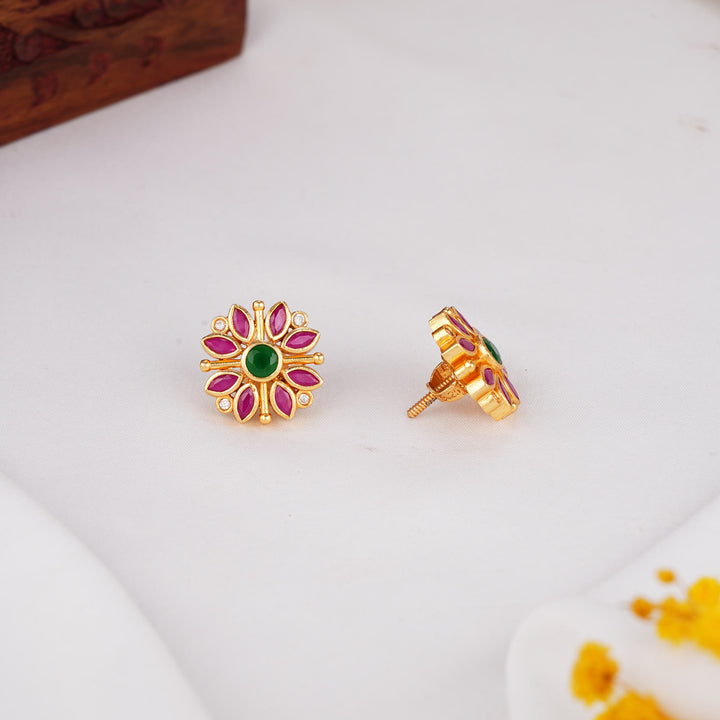 Delight Floral Stone Studs