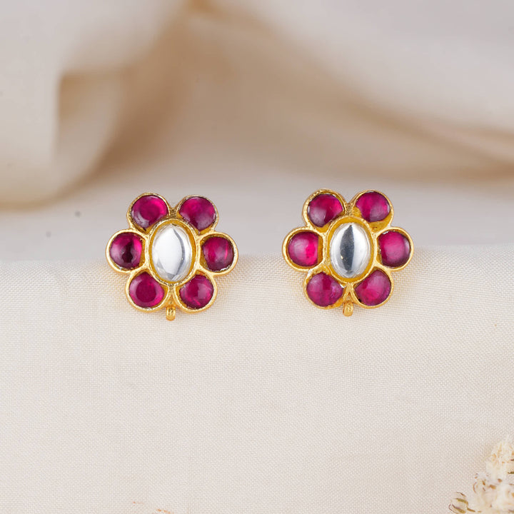 Floral Kundan Studs