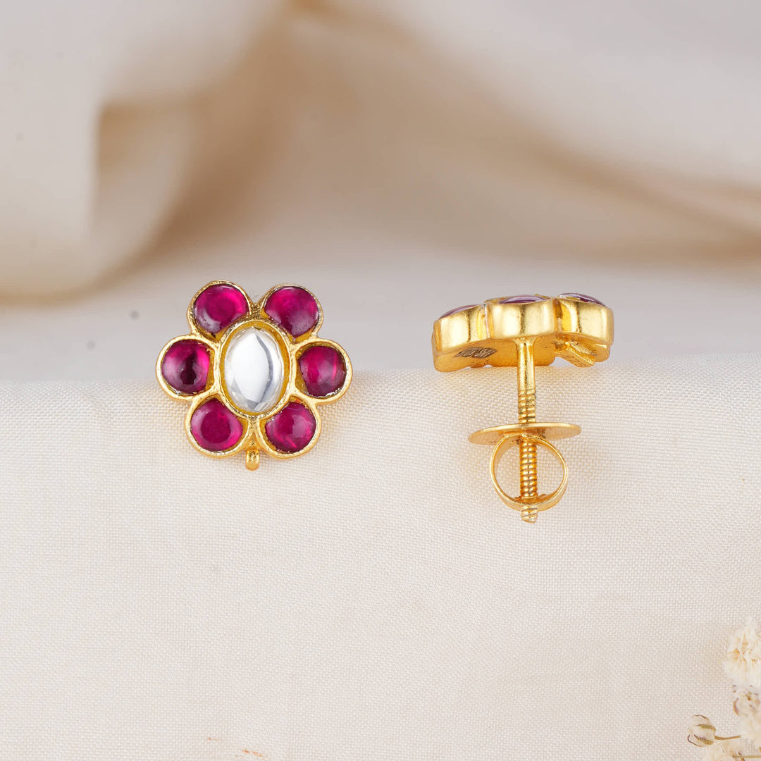 Floral Kundan Studs