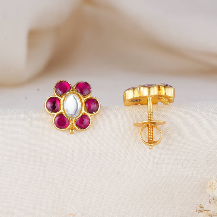 Floral Kundan Studs