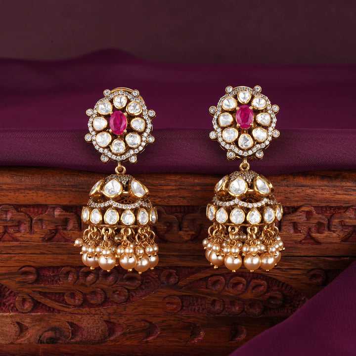 Eye-Catching Moissanite Jhumkas