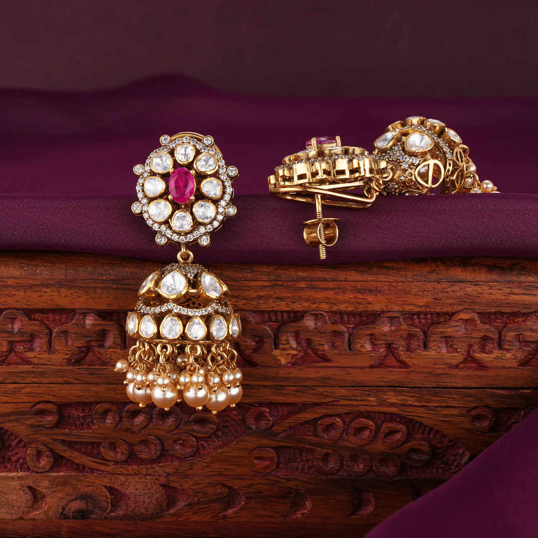 Eye-Catching Moissanite Jhumkas