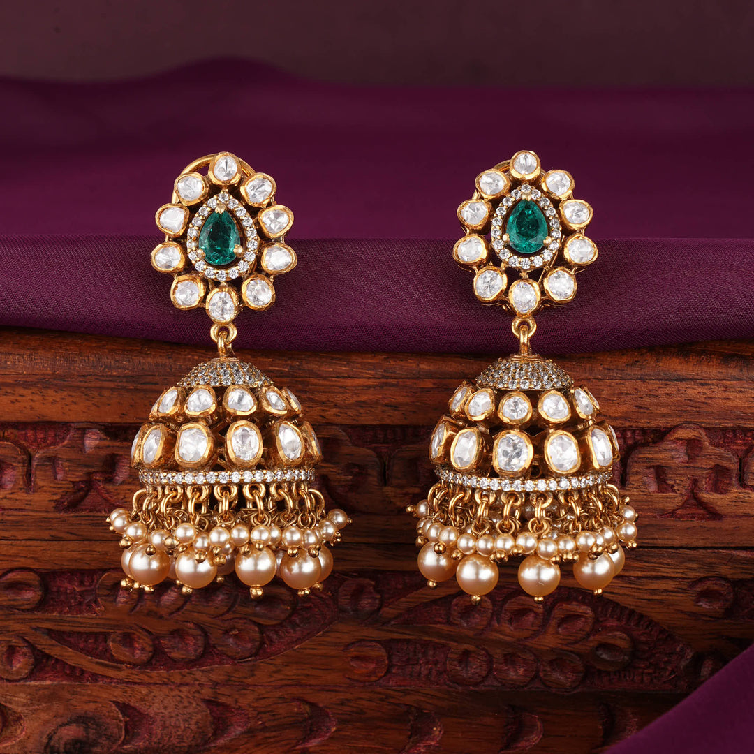 Luscious Craft Moissanite Jhumkas