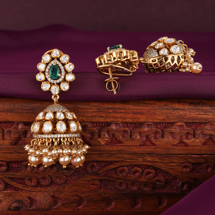 Luscious Craft Moissanite Jhumkas