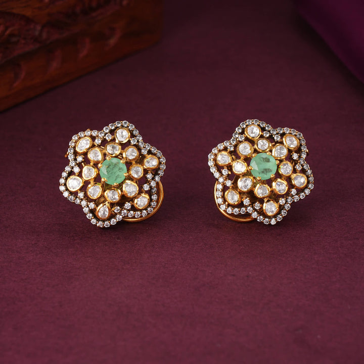 Decorated Bloom Moissanite Studs