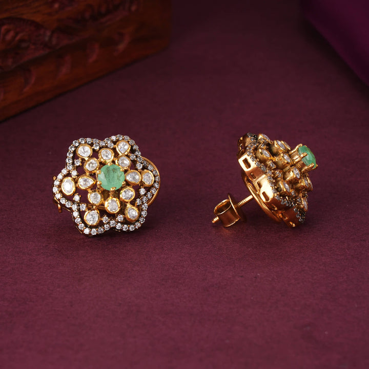 Decorated Bloom Moissanite Studs