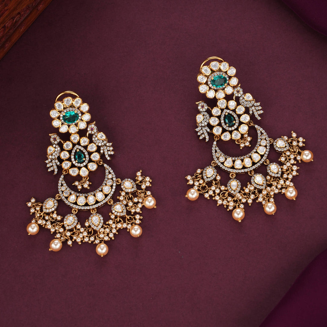 Richly Decorated Moissanite Earrings