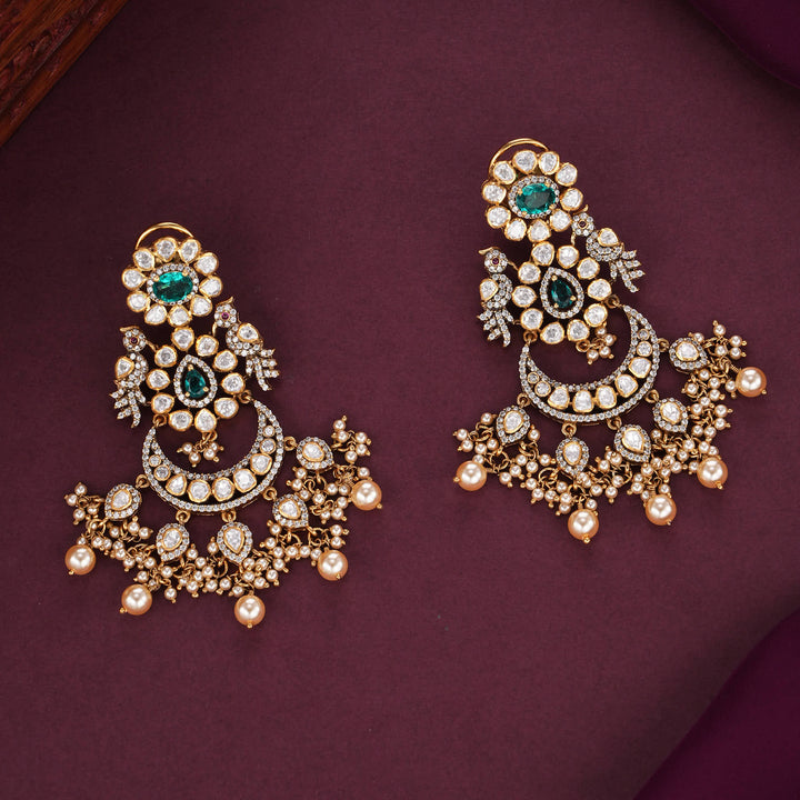 Richly Decorated Moissanite Earrings