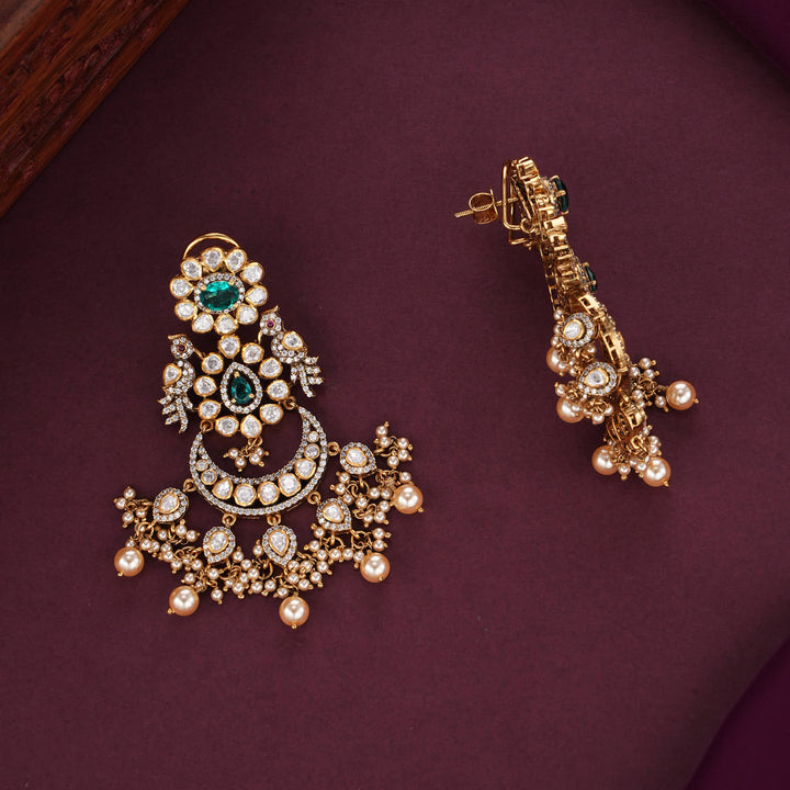 Richly Decorated Moissanite Earrings