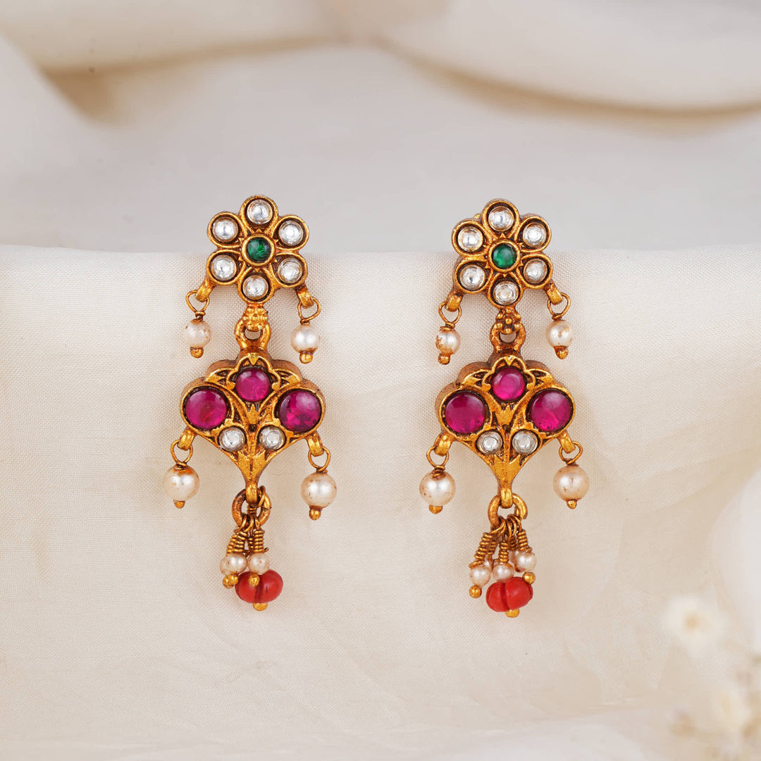 Blooming Flow Kundan Earrings