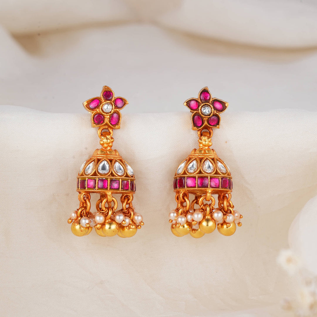 Crafted Radiant Kundan Jhumkas