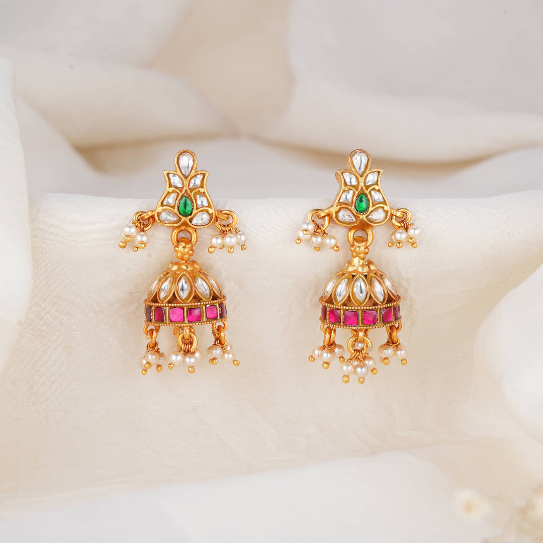 Vibrant and Vivid Kundan Jhumkas