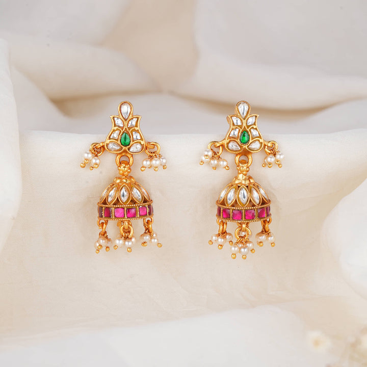 Vibrant and Vivid Kundan Jhumkas
