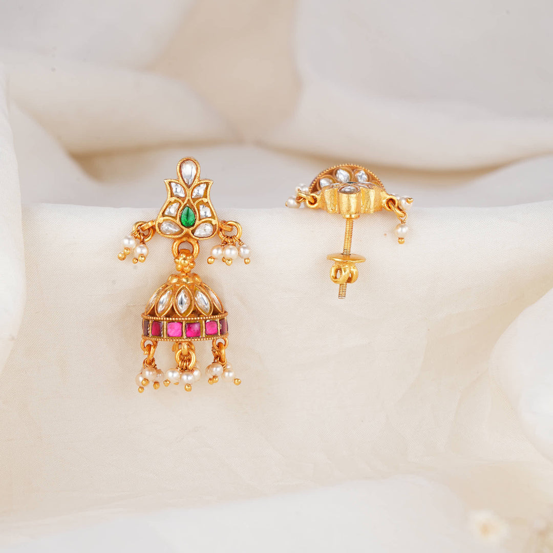Vibrant and Vivid Kundan Jhumkas