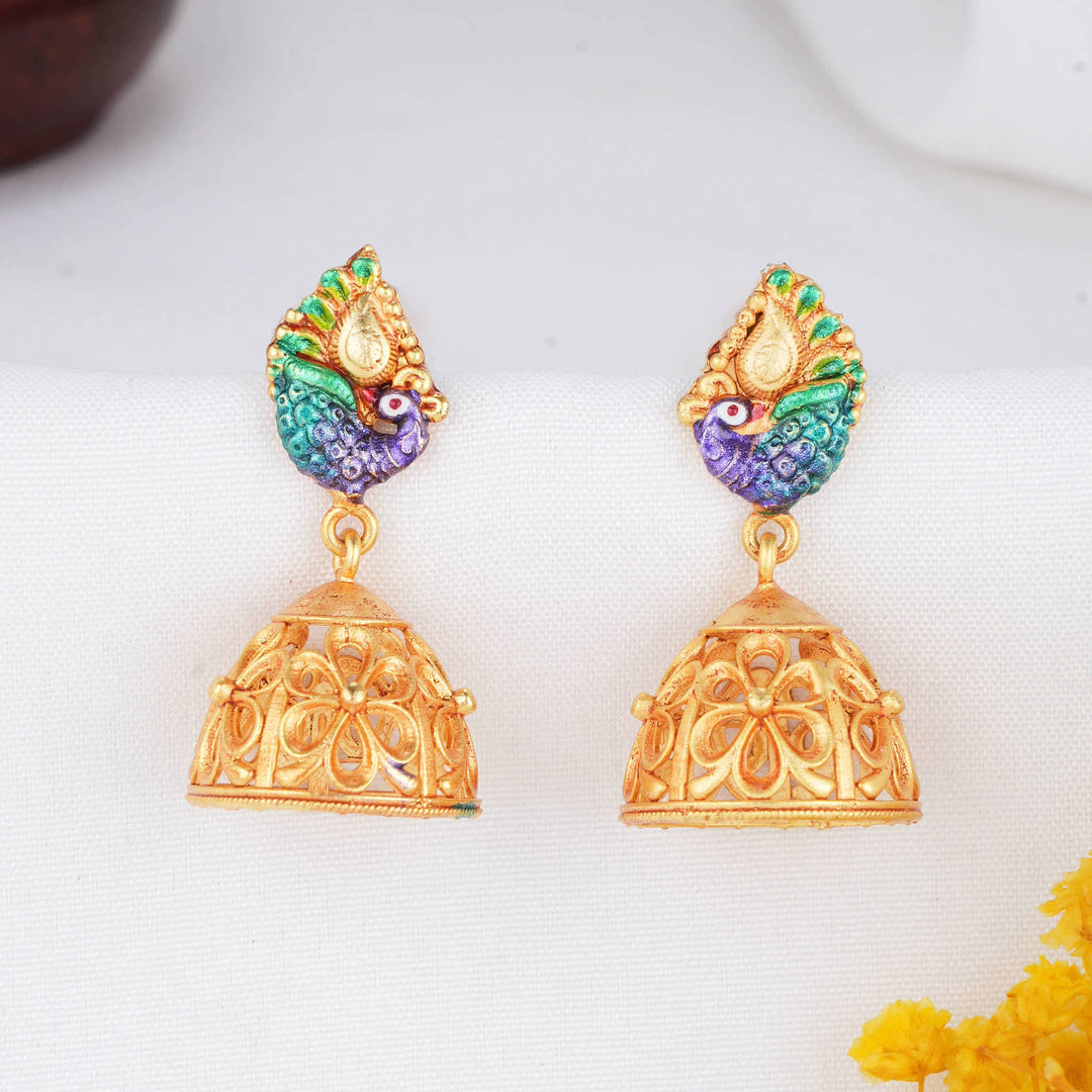 Peacock Art 3D SPL Jhumkas