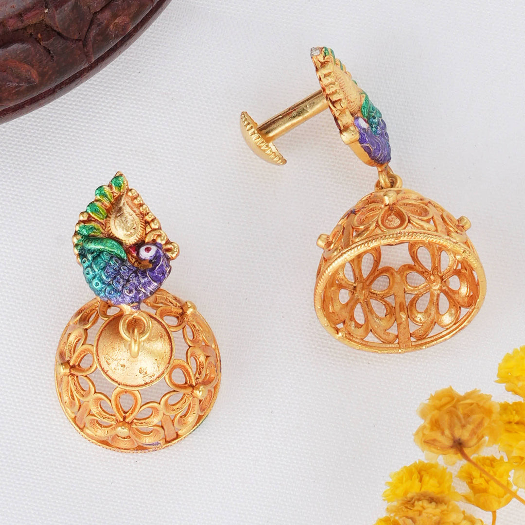 Peacock Art 3D SPL Jhumkas