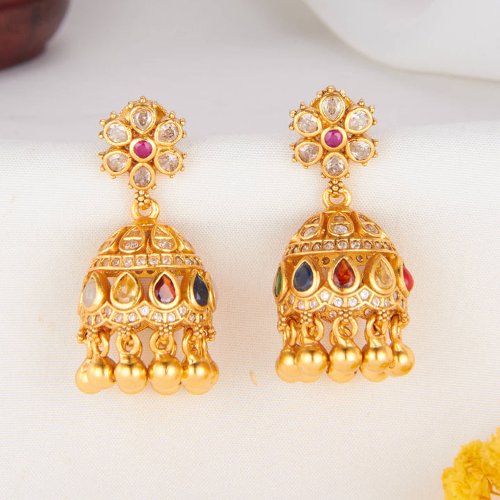 Vibrant Hues Stone Jhumkas