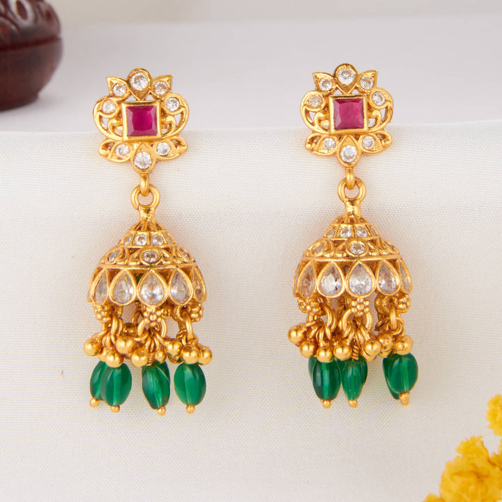 Elegantly Composed Stone Jhumkas