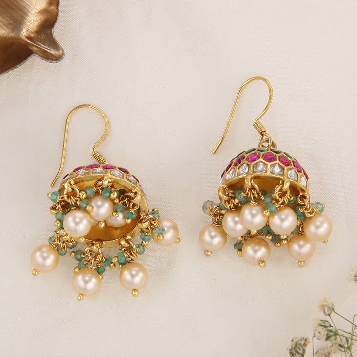 Pretty Wear Kundan Hook Jhumkas