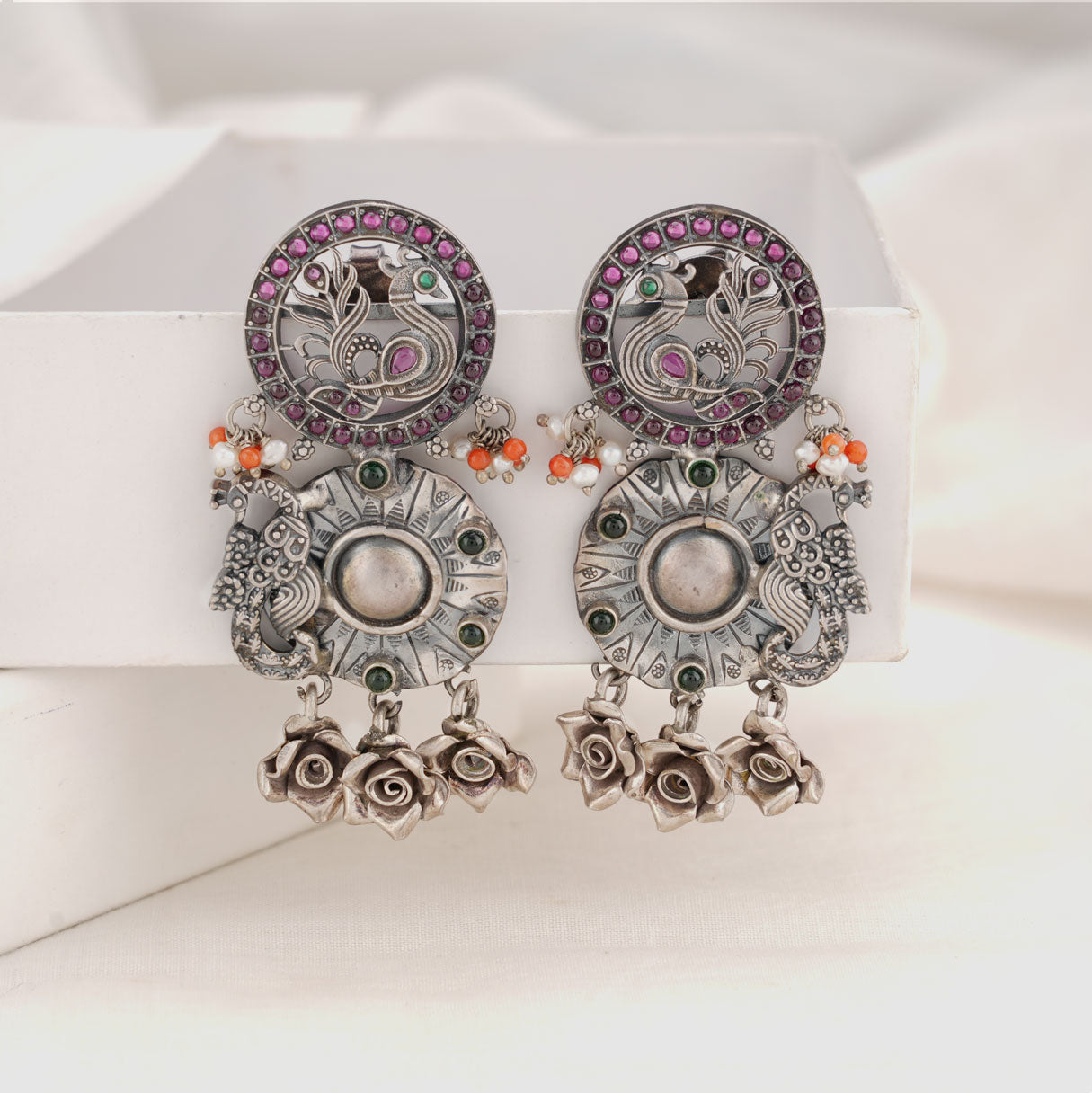 Women's Oxidized Jhumka Earrings in SilverDefault Title | Jhumka, Indian  wedding jewelry sets, Oxidized silver earrings