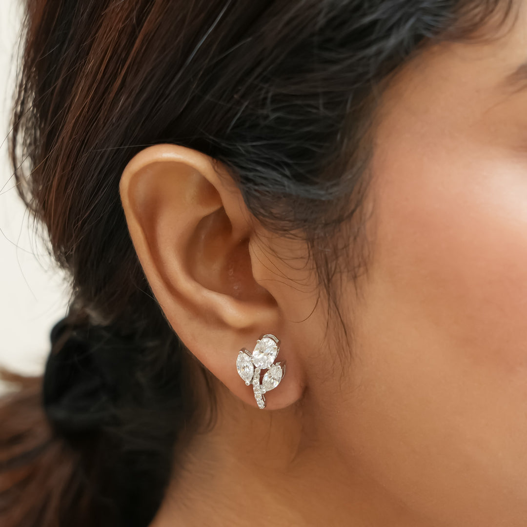 Pure Silver Swarovski Earrings Online  Silver Swarovski Studs with Stone –  The Amethyst Store