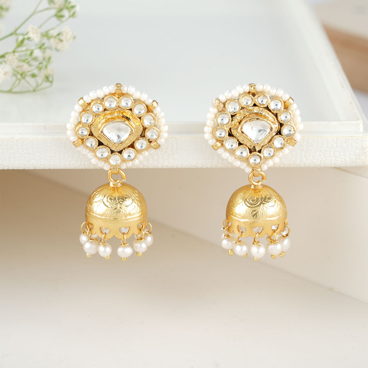 Buy PC Jeweller 18k Gold & Diamond Kanka Earrings for Women Online At Best  Price @ Tata CLiQ