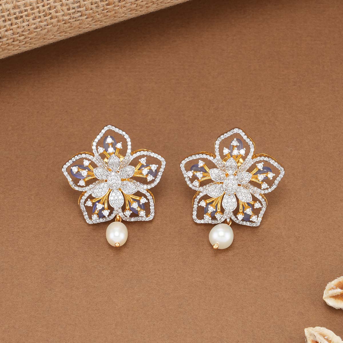 Fashion Hyperbole Flower Shiny Rhinestone Decor Original Big Stud Earrings  For Women Trend Luxury Fairy Wedding Party Jewelry - AliExpress