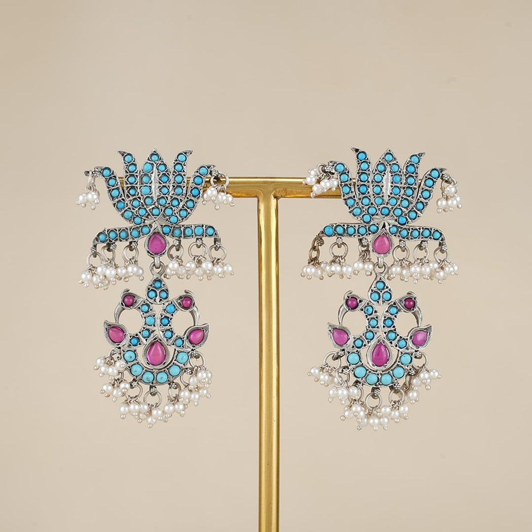 Lotusi Oxidised  Earrings