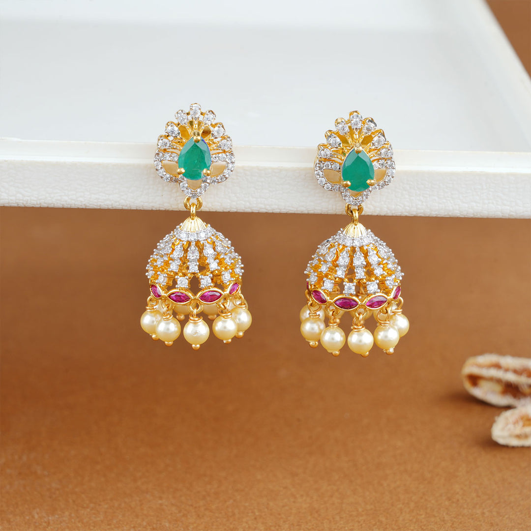 Acacia Diamond Look Jhumkas