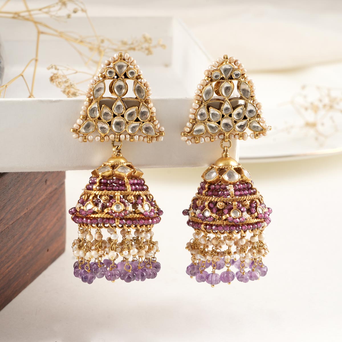 Maria Sh Collection Mariash Jhumka Earrings – The Amethyst Store