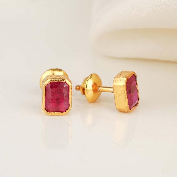 Red Stone Studs