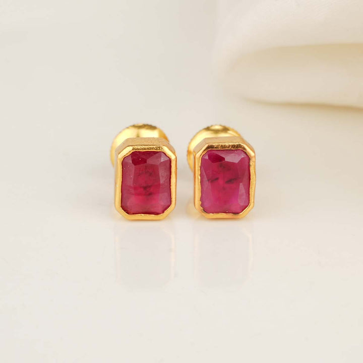Red Stone Studs
